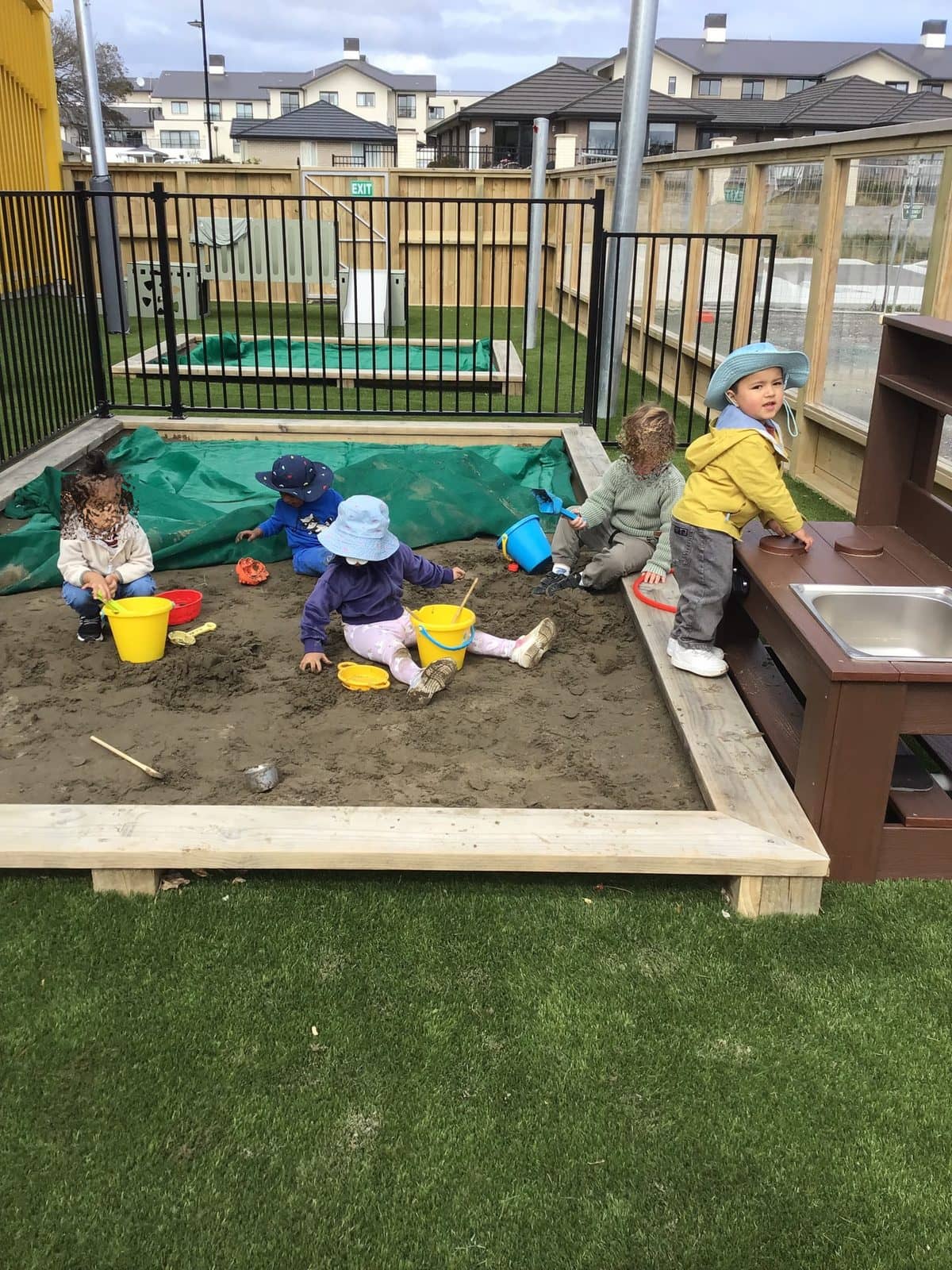 Kenepuru landing children digging outdoor sandpit